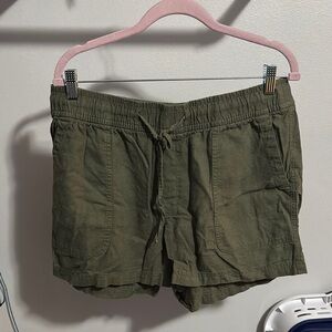 GAP Green Cargo Shorts Relaxed Fit Cotton Blend